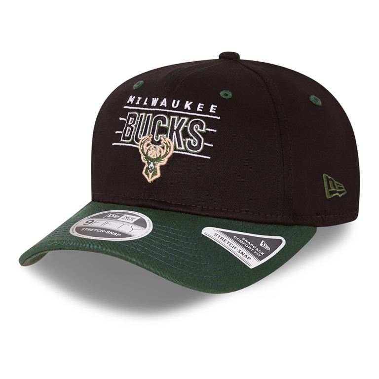 Gorras New Era 9fifty Negros - Milwaukee Bucks NBA Team 38491OSMX